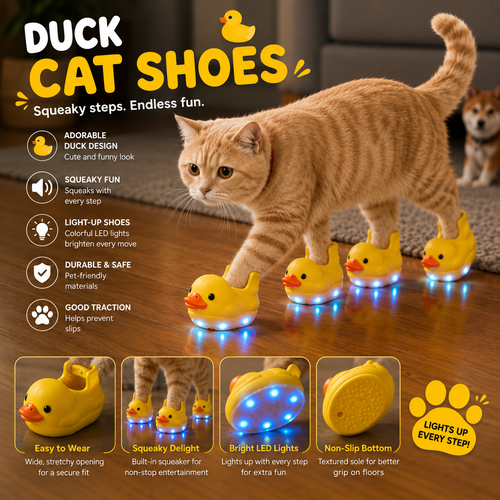 Duck Cat Shoes with lights (4 paws)
