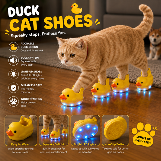 Duck Cat Shoes with lights (4 paws)